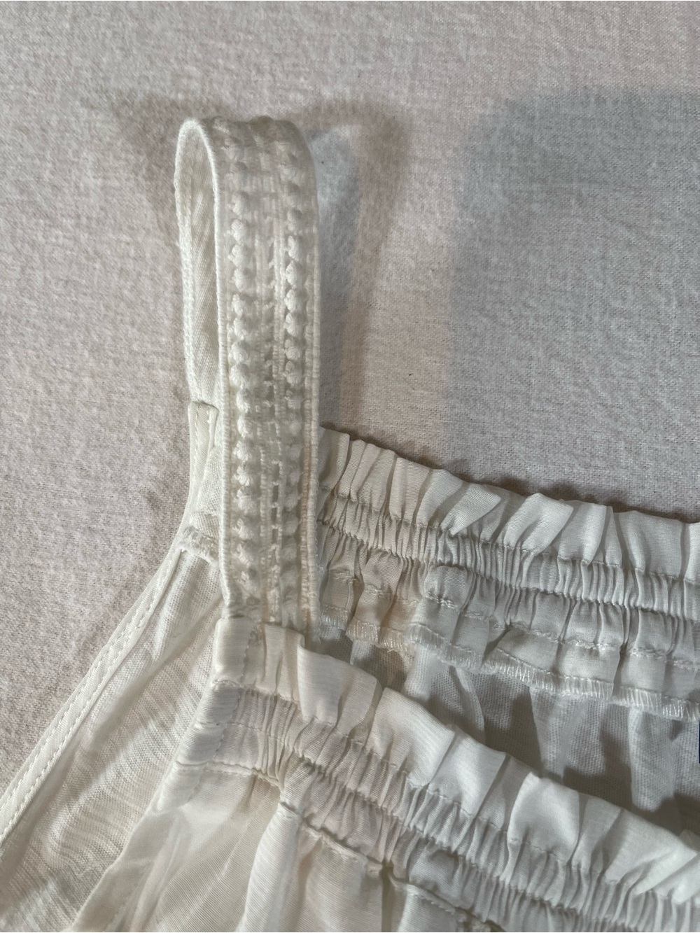 Democracy White Eyelet Lace Trim Boho Tank Women’s Size L - Picture 4 of 9